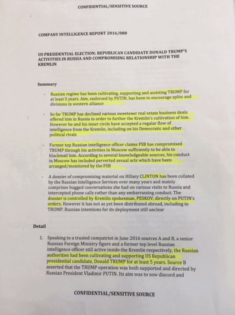 (Síntesis de los memos que los agentes rusos tienen presuntamente sobre Trump – Buzzfeed)