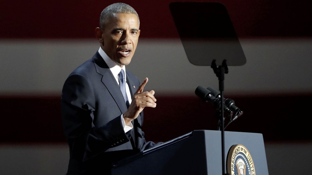El presidente estadounidense Barack Obama durante su discurso de despedida en Chicago (Reuters)