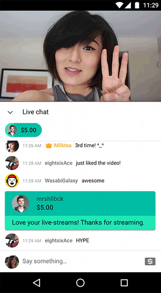 Así funciona la herramienta Super Chat, donde se resaltan los mensajes de los fans.