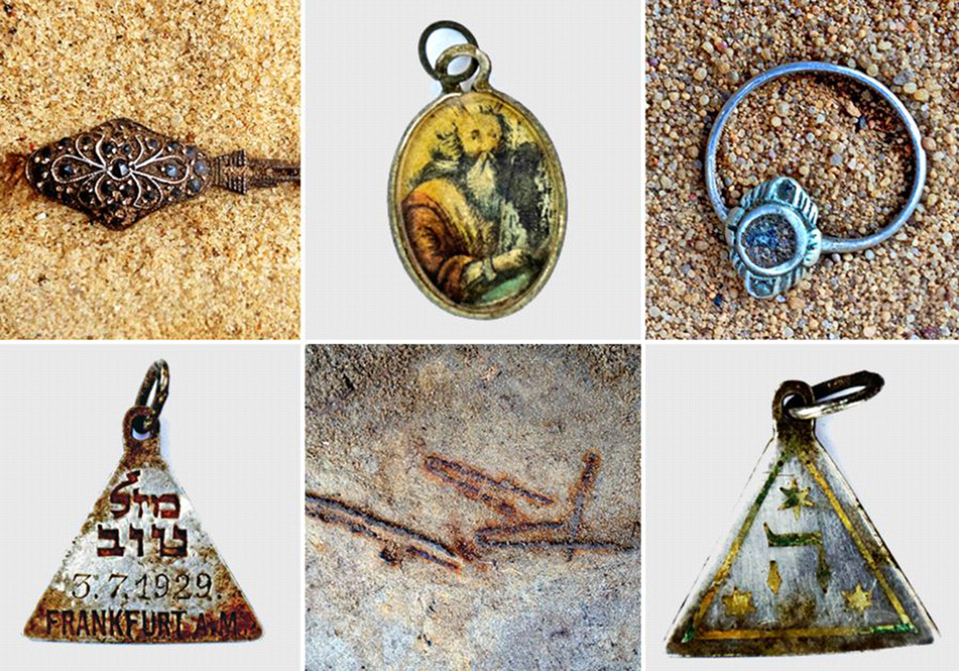 Otras joyas que fueron halladas durante el trabajo de los arqueólogos del Centro de Investigación del Holocausto y el Instituto Internacional Yad Vashem