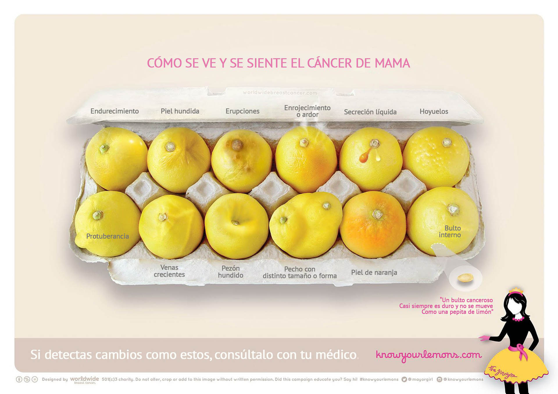 Una campaña del 2017 que ejemplificó a la perfección cómo identificar cáncer de mama y los distintos síntomas que pueden llevar a un mismo resultado.