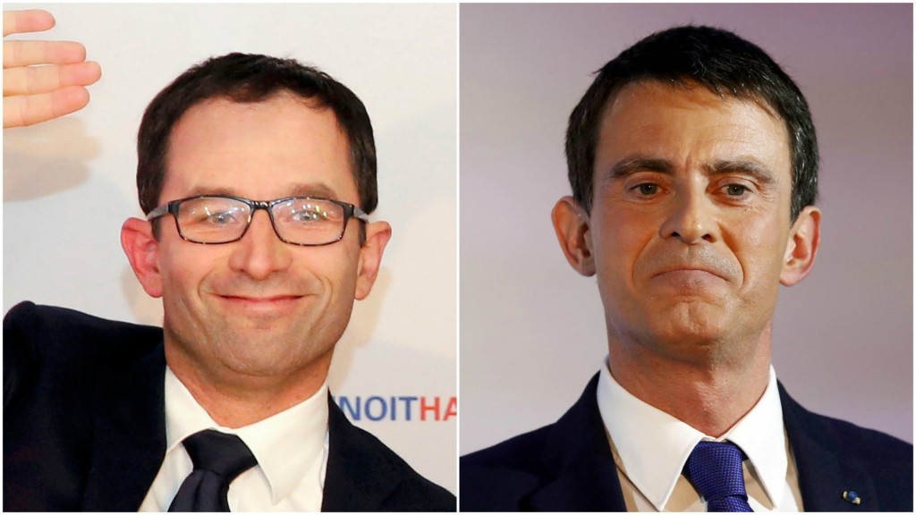Benoît Hamon y Manuel Valls (Reuters)