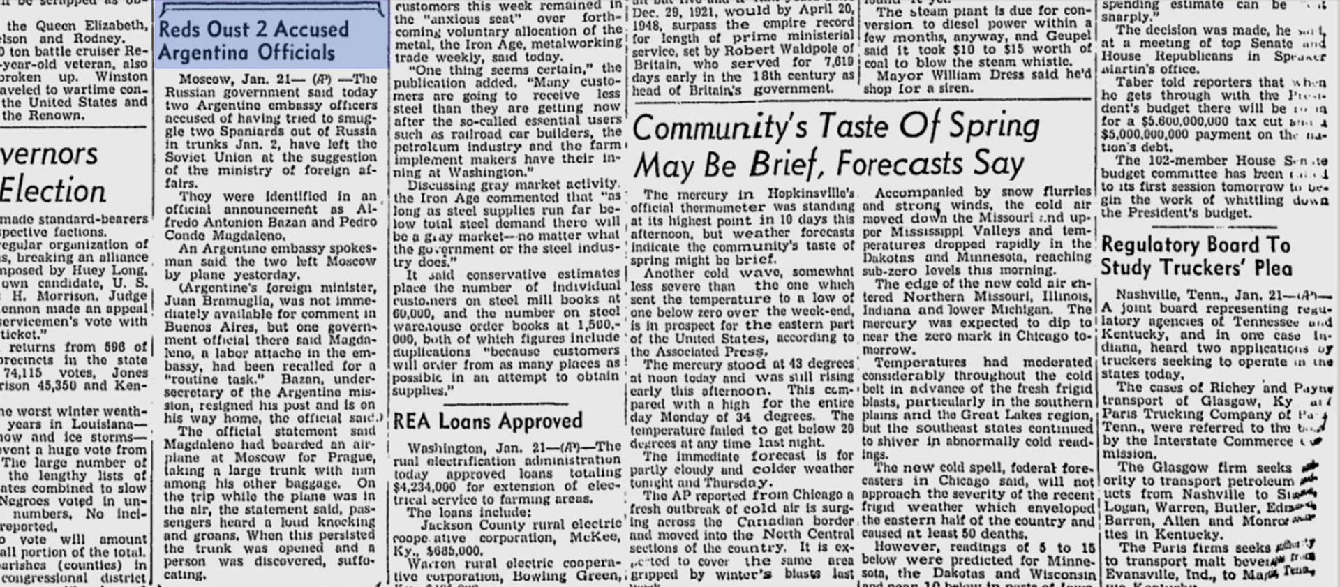 Un diario de Kentucky se hace eco de la expulsión de los diplomáticos argentinos de Rusia