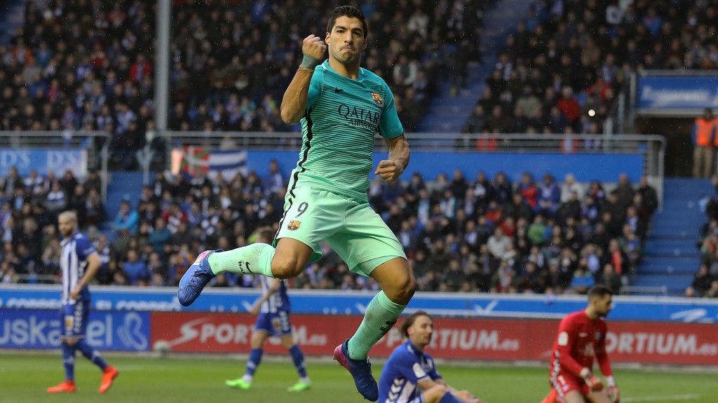 Luis Suárez lleva 25 goles esta temporada con la camiseta del Barcelona (AFP)