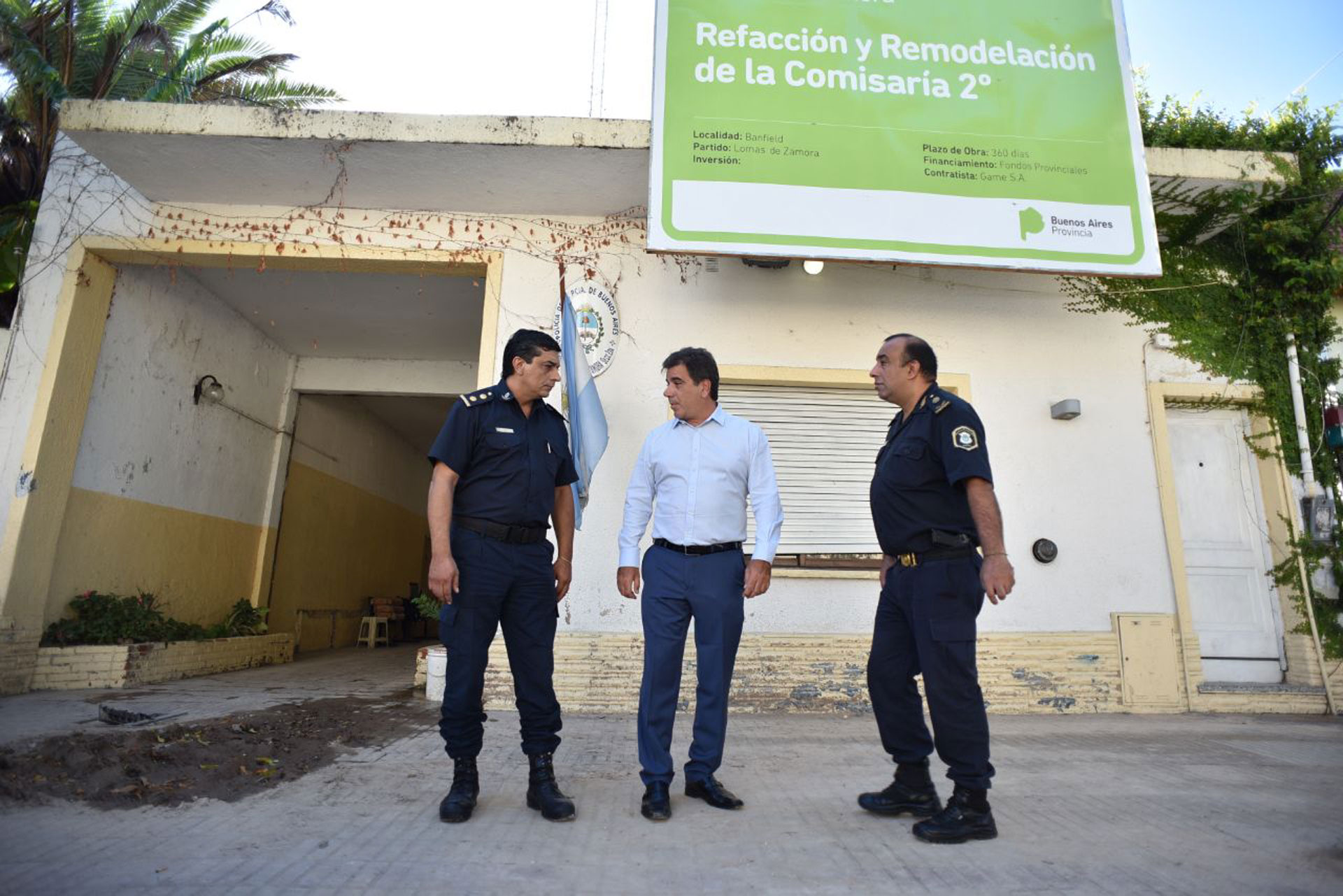 El ministro de Seguridad bonaerense, Cristian Ritondo, supervisó las obras