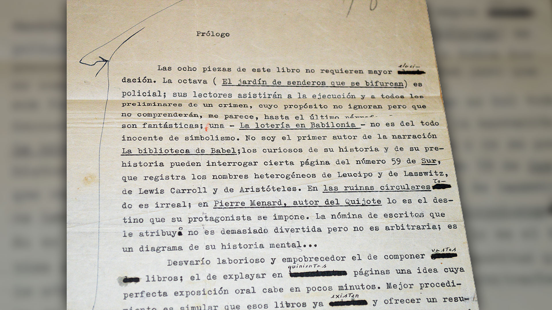 El prólogo a “El jardín de los senderos que se bifurcan”