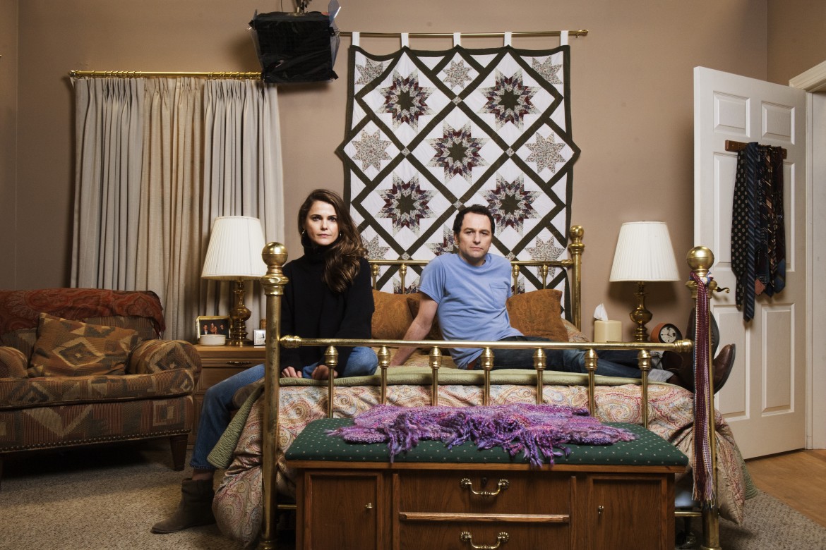 Keri Russell y Matthew Rhys en el set de “The Americans.” Crédito: Marvin Joseph para el Washington Post
