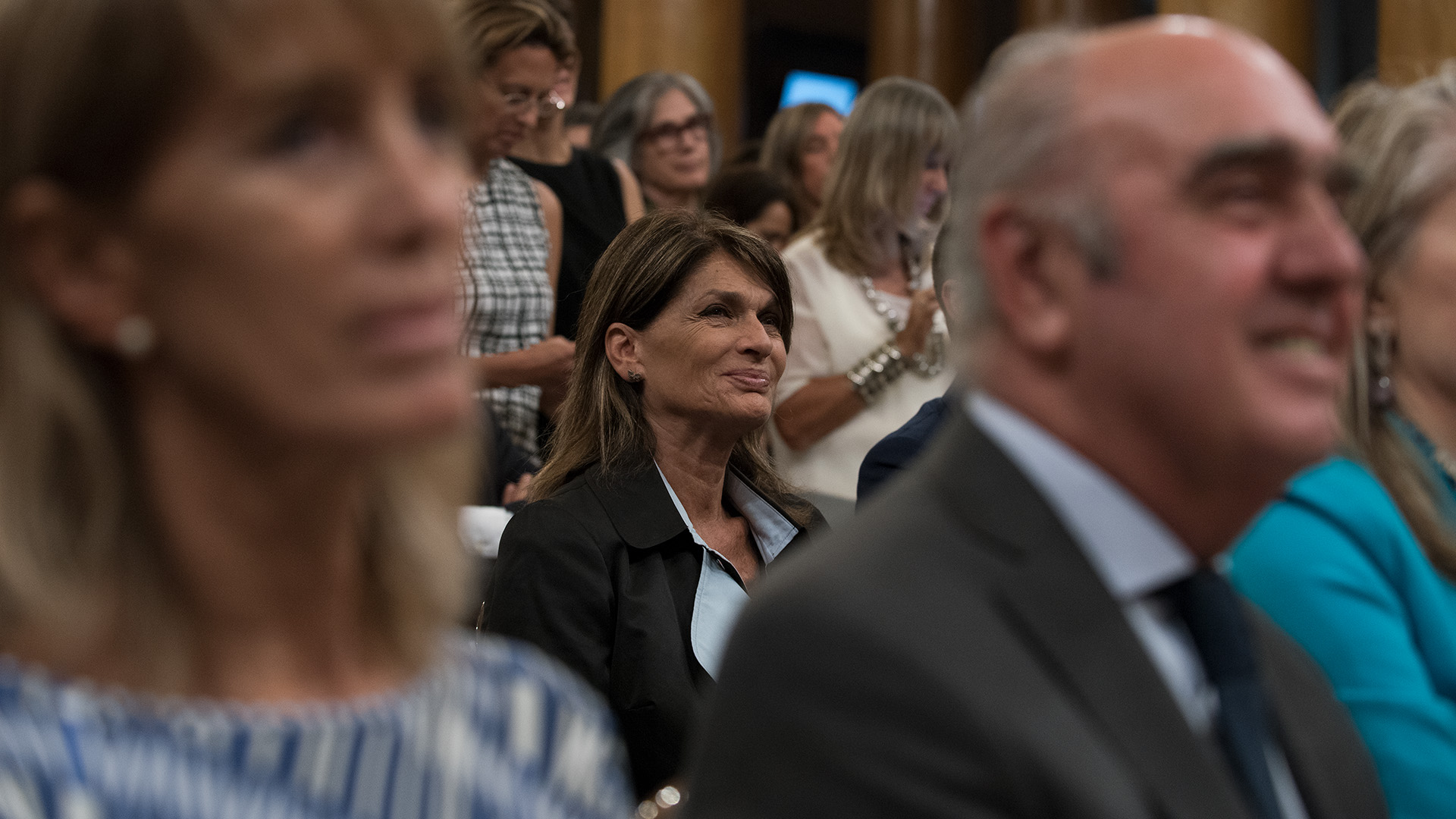 La empresaria y conductora de TV, Teresa Calandra, participó del encuentro al que asistieron unas 300 mujeres de negocios, junto a banqueros, funcionarios y hombres de empresa.