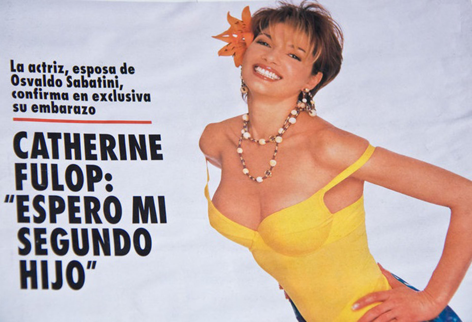 Catherine Fulp yen la tapa de una reconocida revista donde anunciaba la llegada de su segundo hijo