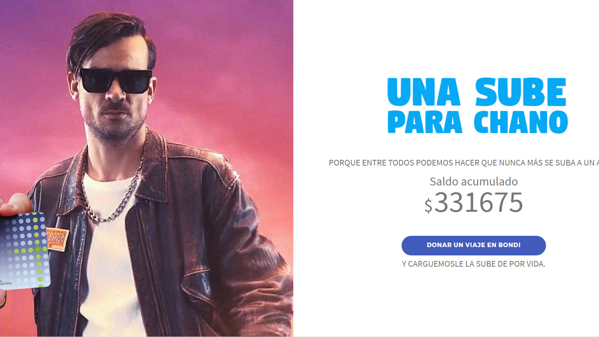 “Una SUBE para Chano”: la campaña para que el cantante deje de conducir