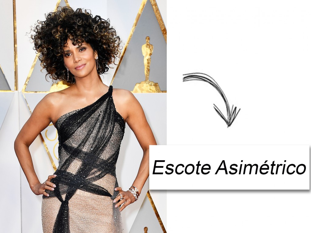 Para las mujeres de cintura ancha se recomienda acentuar la silueta con un escote asimétrico que permite estilizar y acentuar la zona de media