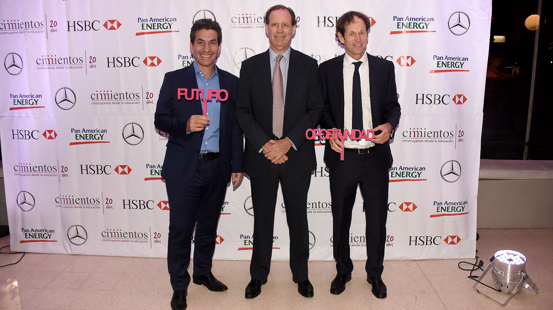 Andy Freire, Miguel Blaquier y Santiago Lange