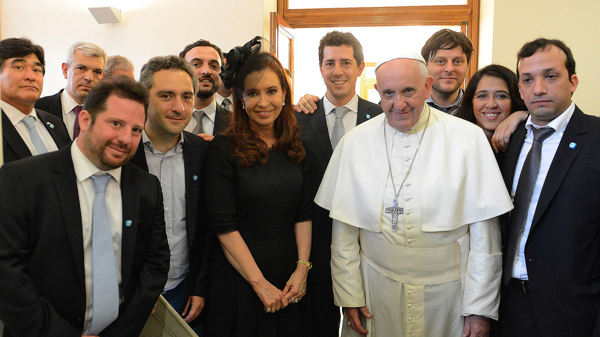 Francisco junto a Cristina Kirchner y a los principales referentes de La Cámpora.