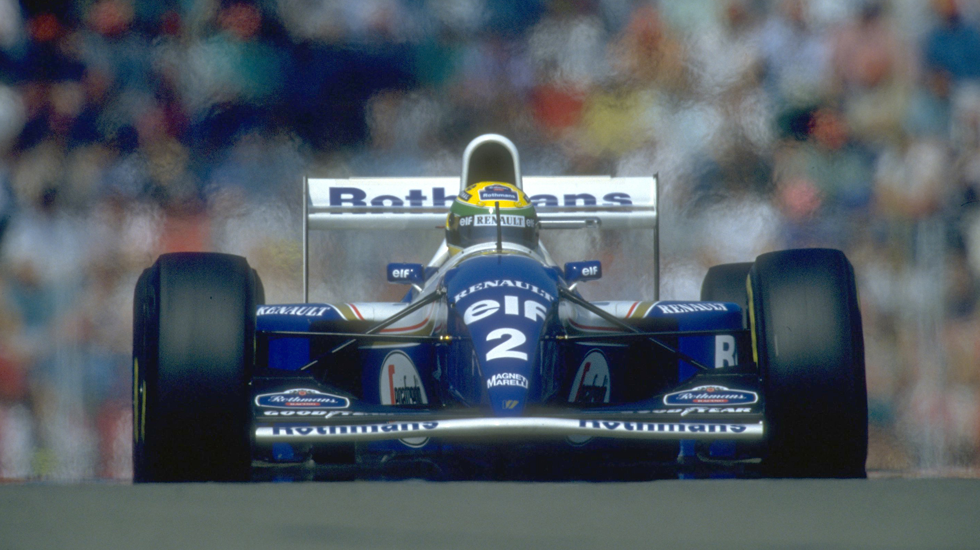 Una de las últimas imágenes del Williams de Senna el 1 de mayo de 1994 en Imola, el día que perdió la vida en un accidente