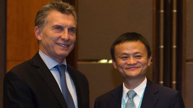 Mauricio Macri y el fundador de Alibaba, Jack Ma (Presidencia)