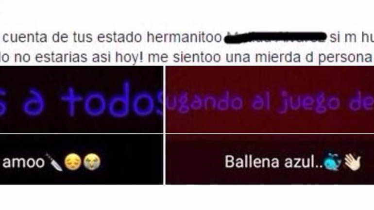 Las advertencias del chico en sus estados de Whatsapp