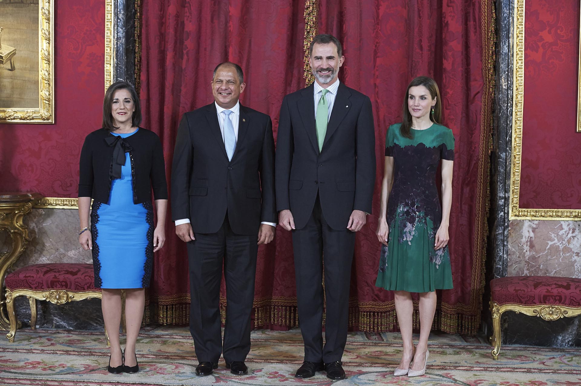 Felipe VI y la reina Letizia reciben al presidente de Costa Rica, Luis Guillermo Solís Rivera, y su esposa, Mercedes Peñas Domingo