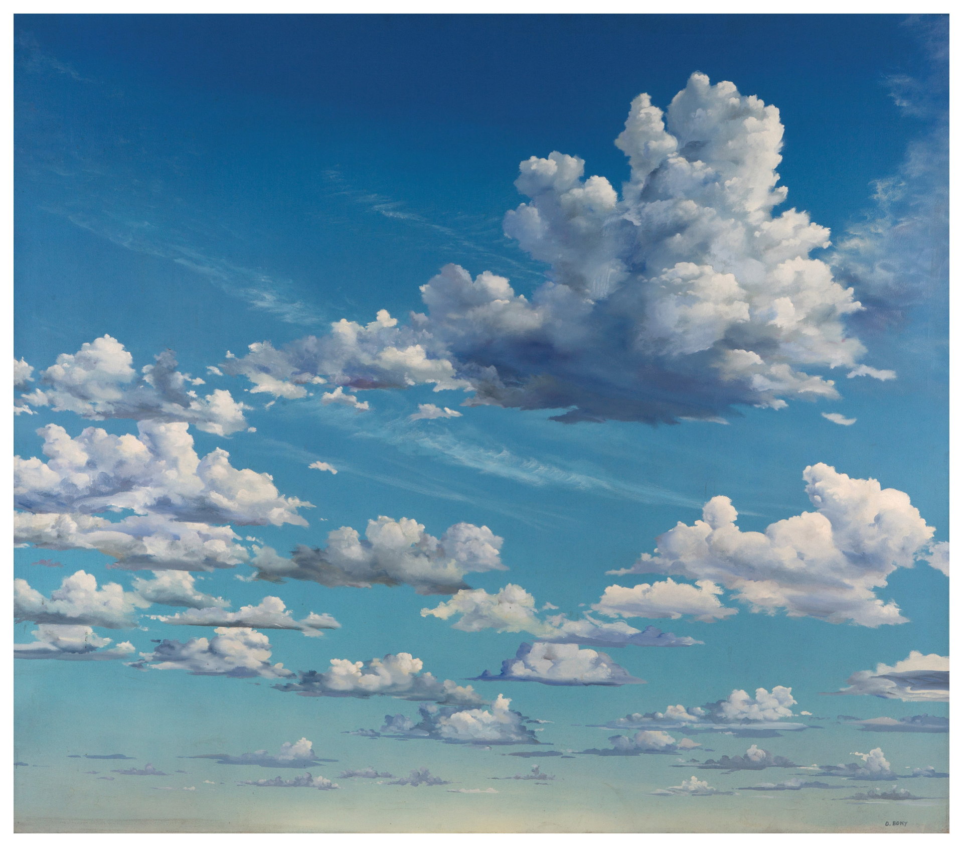 Colección: Carola Bony. Título: Sin título, serie cielos. Artista: Oscar Bony. Técnica: Oleo sobre tela. Año: ca. 1993. Medidas: 140 x 160 cm