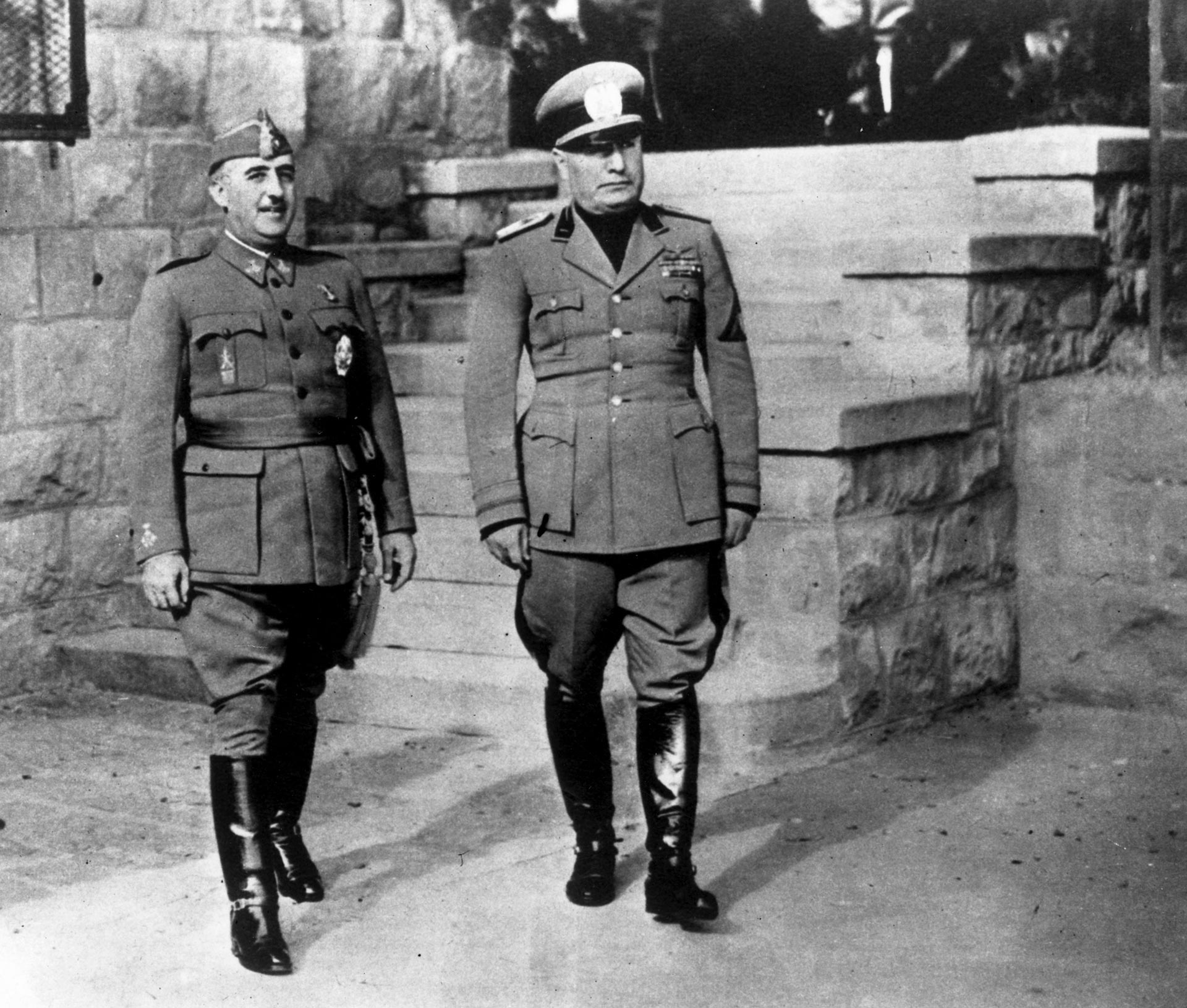 Franco y Benito Mussolini (Getty Images)