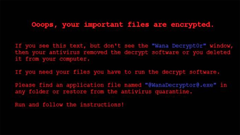 Cuando el virus infecta la computadora, esta imagen aparece en la pantalla