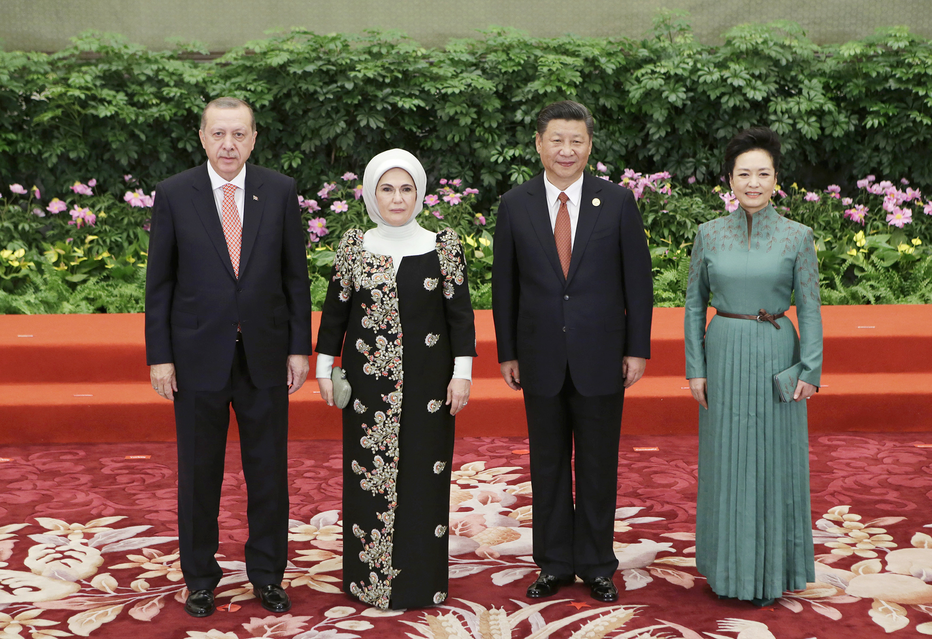 El presidente turco Recep Erdogan y su mujer también estuvieron presentes en la cumbre