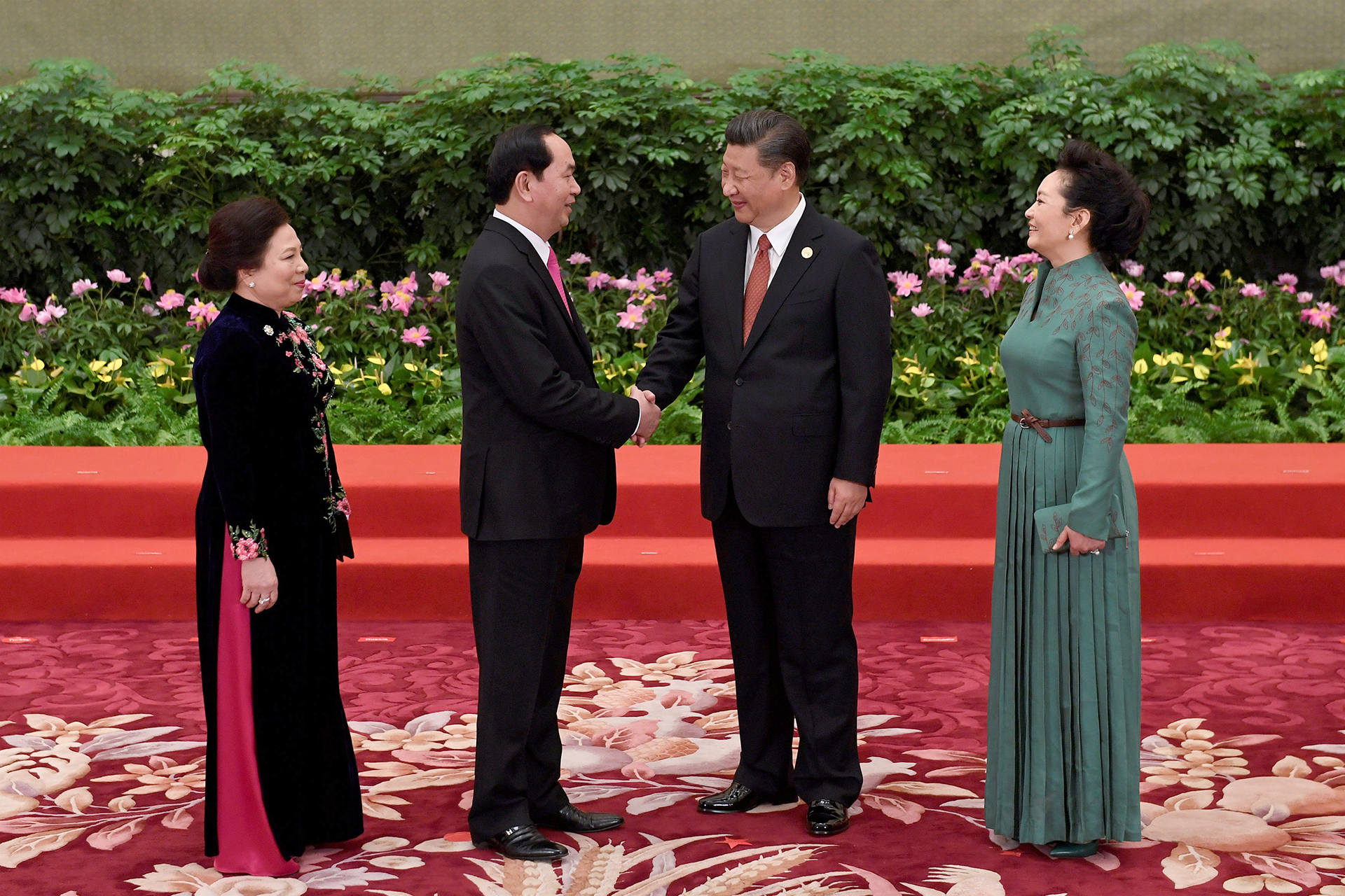 el presidente de Vietnam Tran Dai Quang y su mujer Nguyen Thi Hien