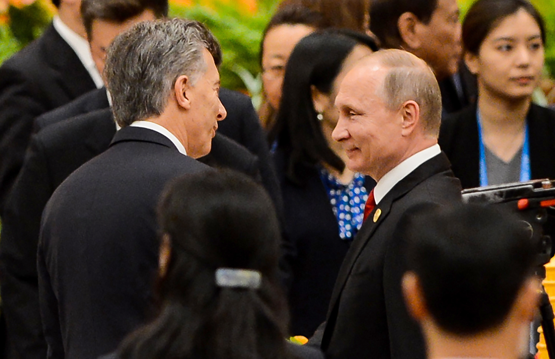 Mauricio Macri saluda a su par ruso Vladimir Putin