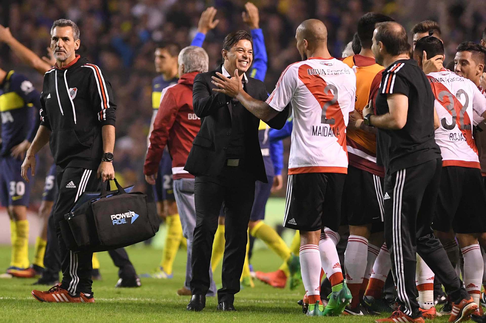 Feliz, al finalizar el partido Gallardo dijo que River disputará el campeonato