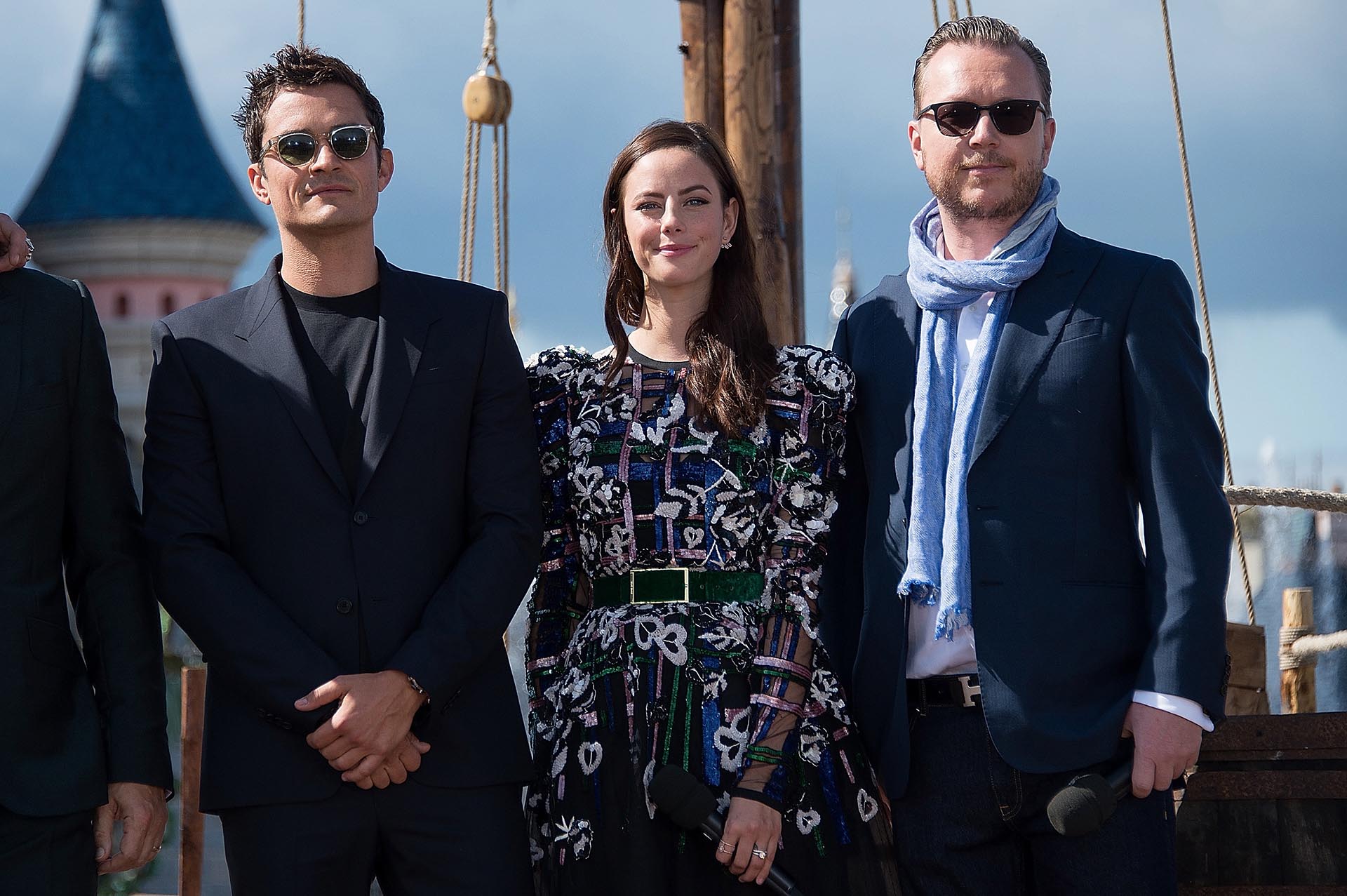 Orlando Bloom, Kaya Scodelario y el director Espen Sandberg
