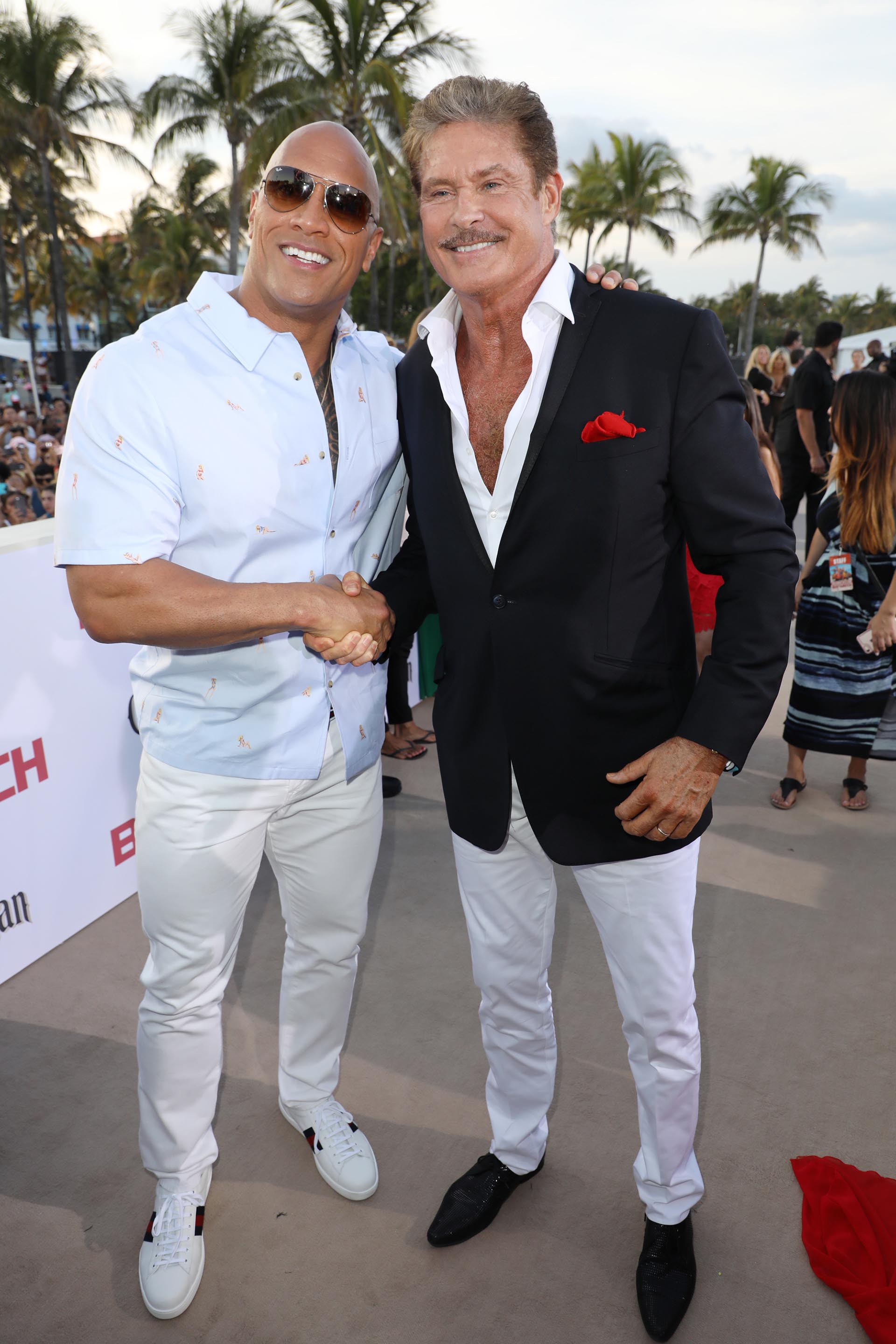 Dwayne Johnson y David Hasselhoff
