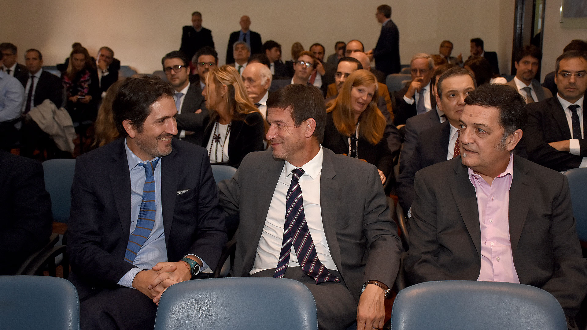 En primera fila, los jueces federales Sebastián Casanello, Julián Ercolini y Luis Rodríguez