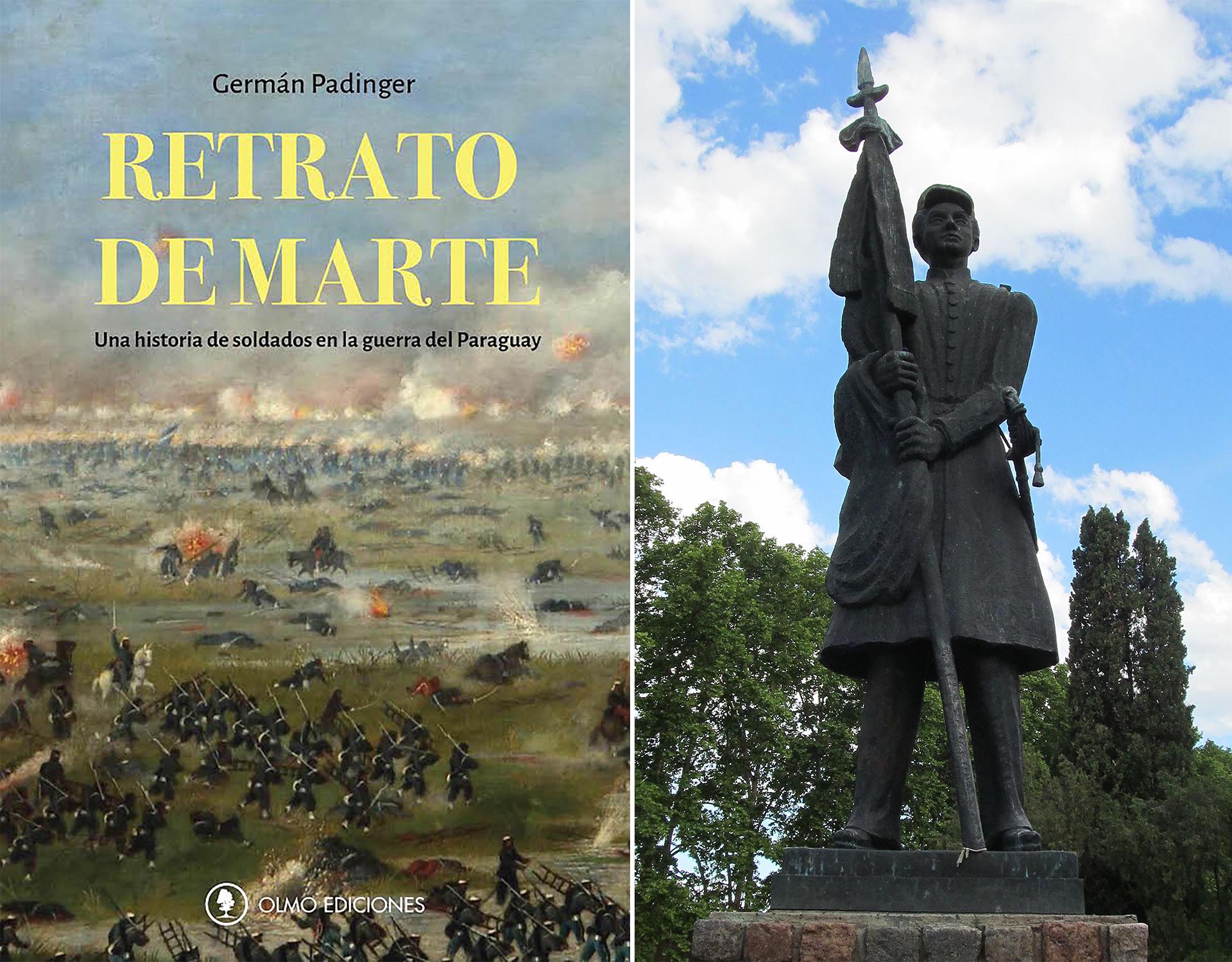 Portada de “Retrato de Marte” / Monumento a Mariano Grandoli en Rosario