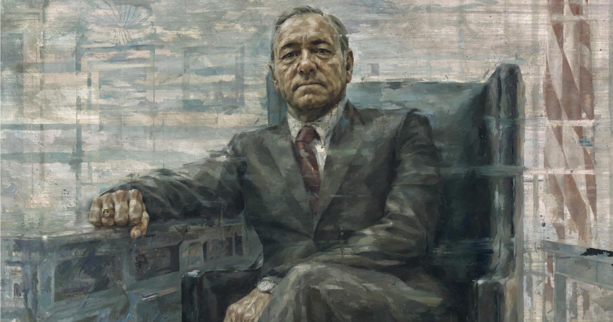 Una imagen de lo que luciría la pintura de Frank Underwood en la casa blanca