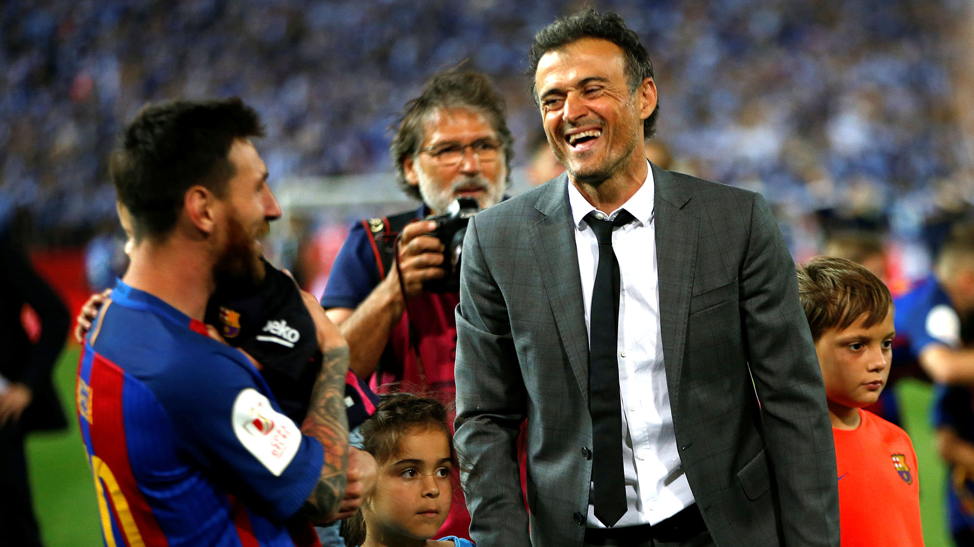 Reuters. Messi y Luis Enrique festejaron liga, Copa del Rey y Champions