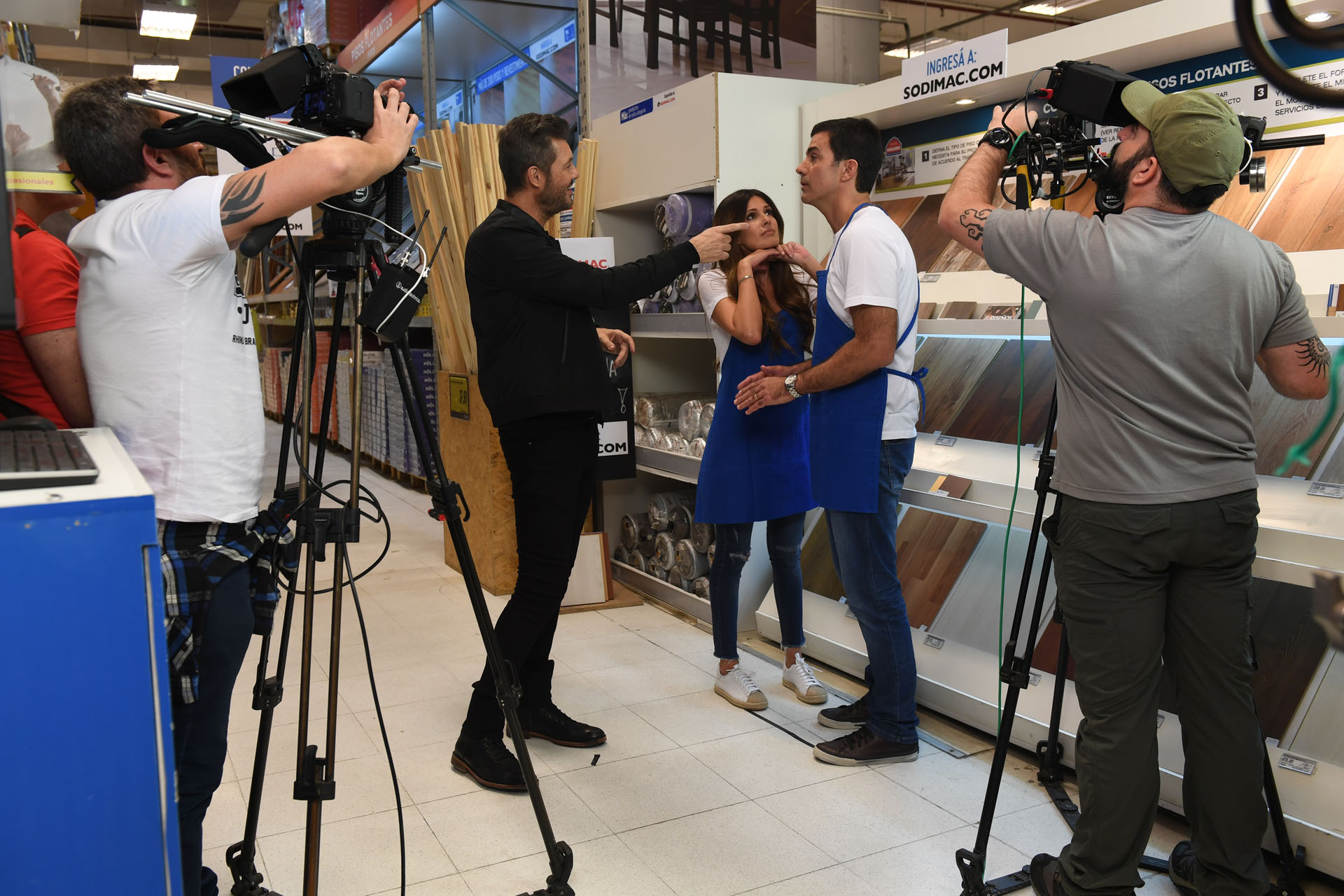 Backstage de la grabación de Marcelo Tinelli con Isabel Macedo y Juan Manuel Urtubey