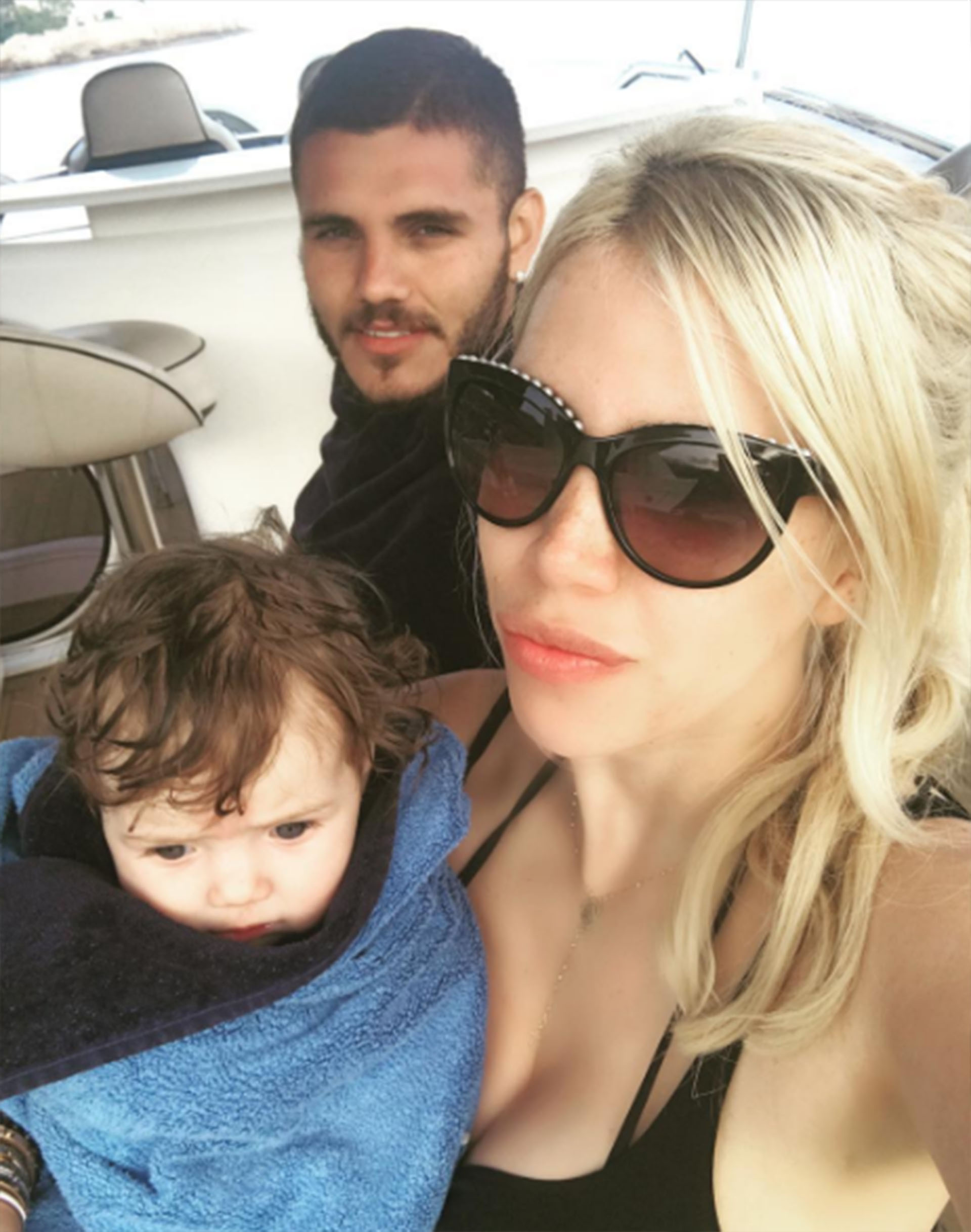 Wanda Nara junto a Mauro Icardi y a la más pequeña de la familia, Francesca