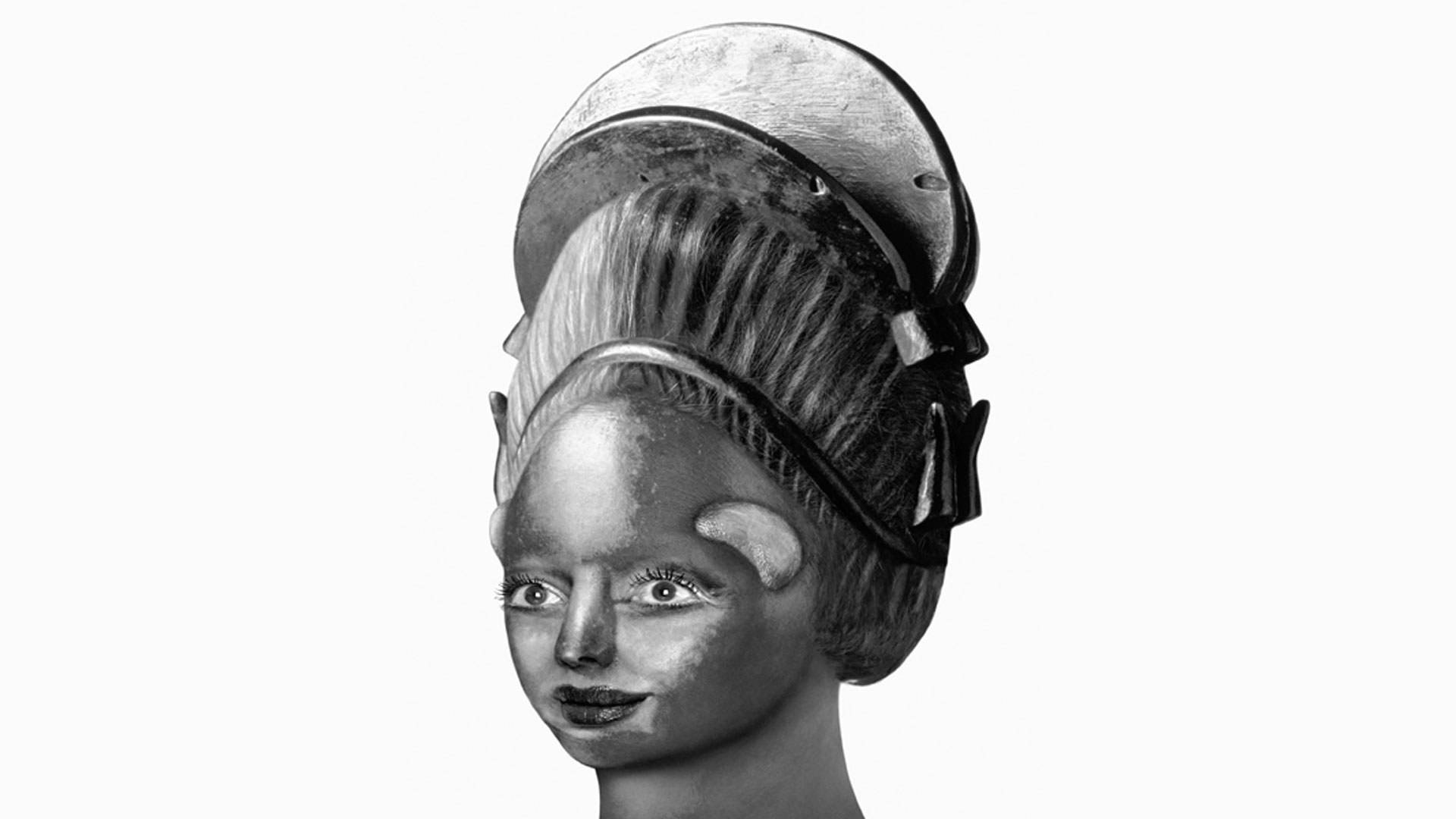 Obra de ORLAN que se exhibe en la Alianza Francesa