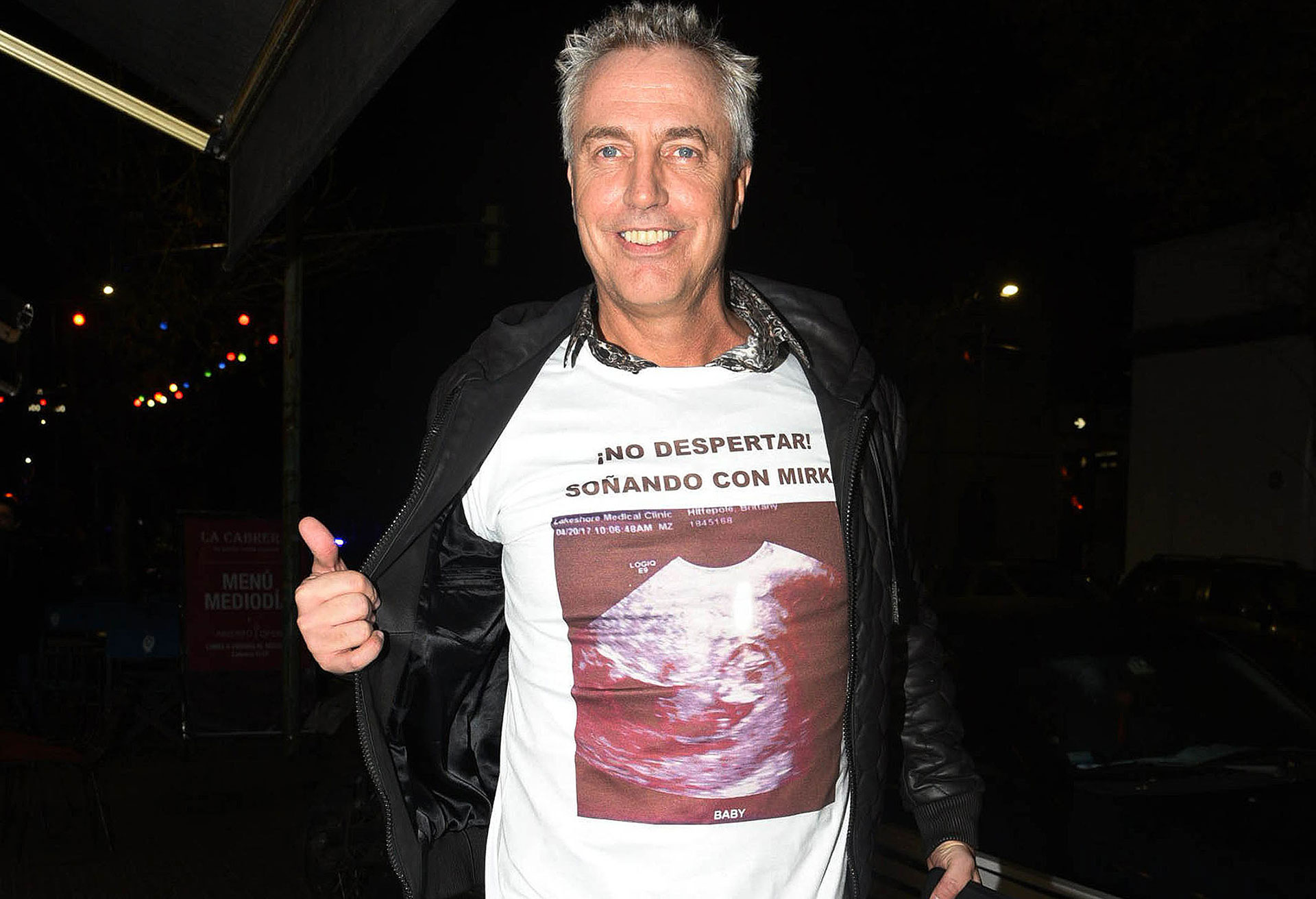 La remera de Marley con la ecografía de su bebé
