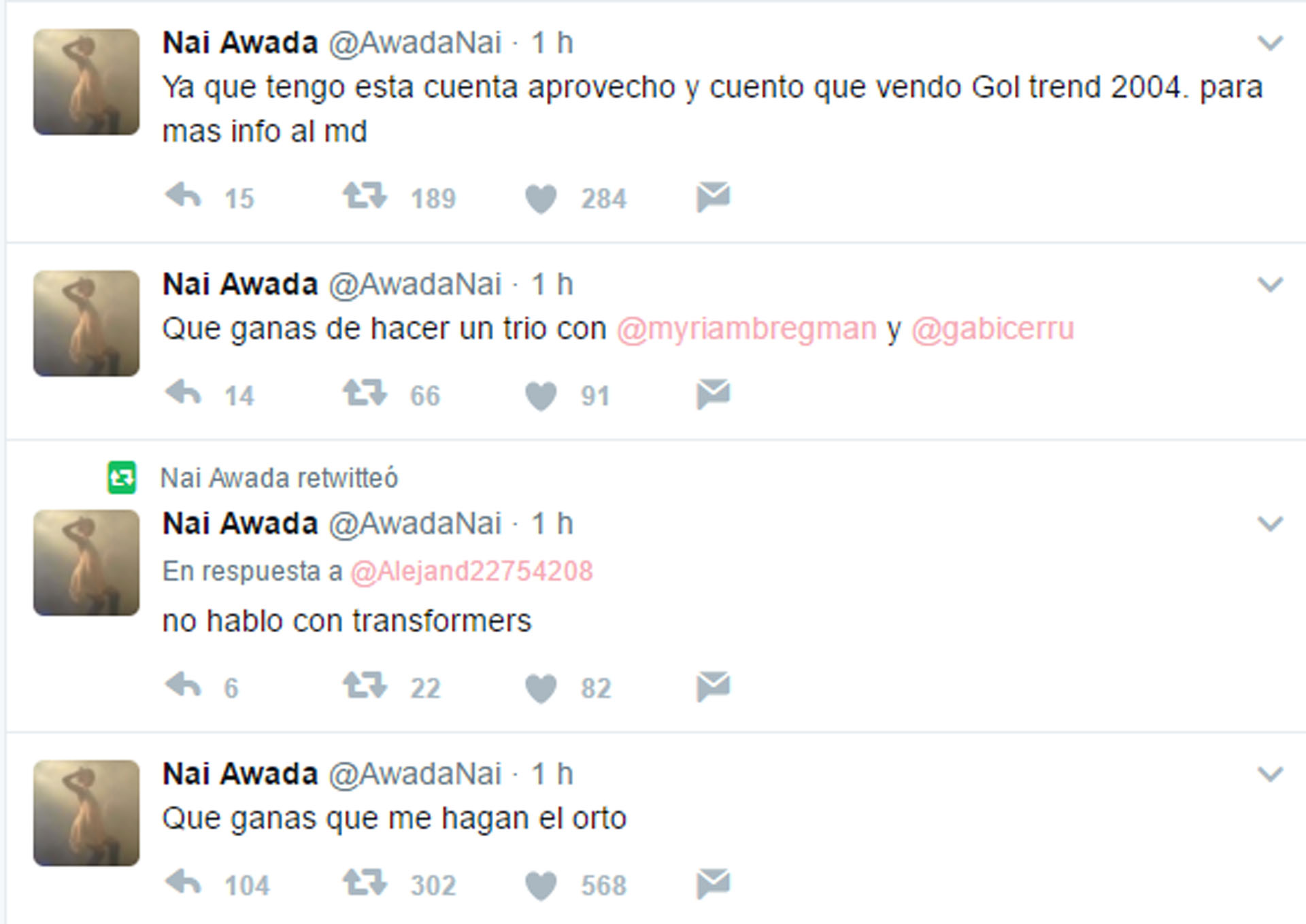 Más tuits de la cuenta que le hackearon a la participante del Bailando