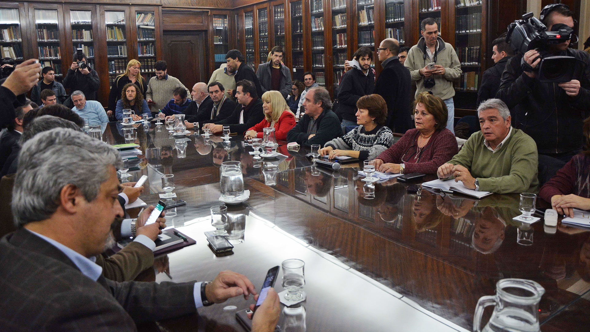 La reunión de este lunes, que no llegó a buen puerto (Télam)