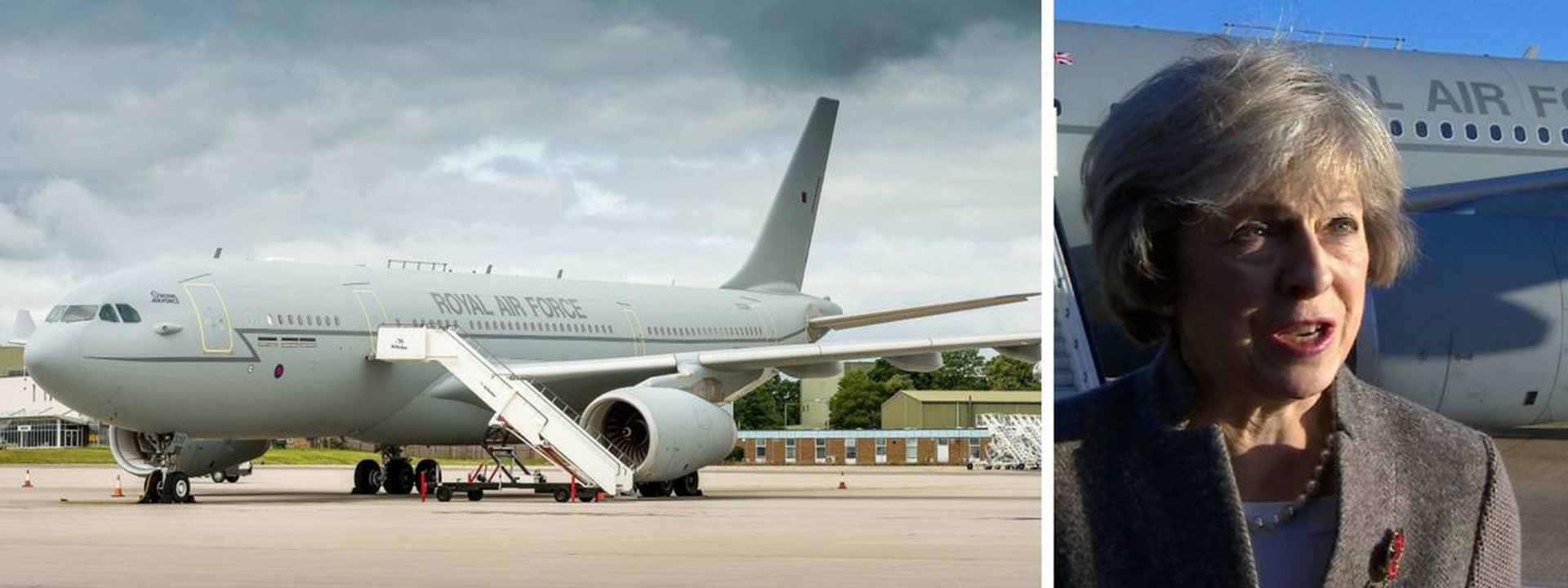 La primera ministra del Reino Unido viaja en un Airbus A330