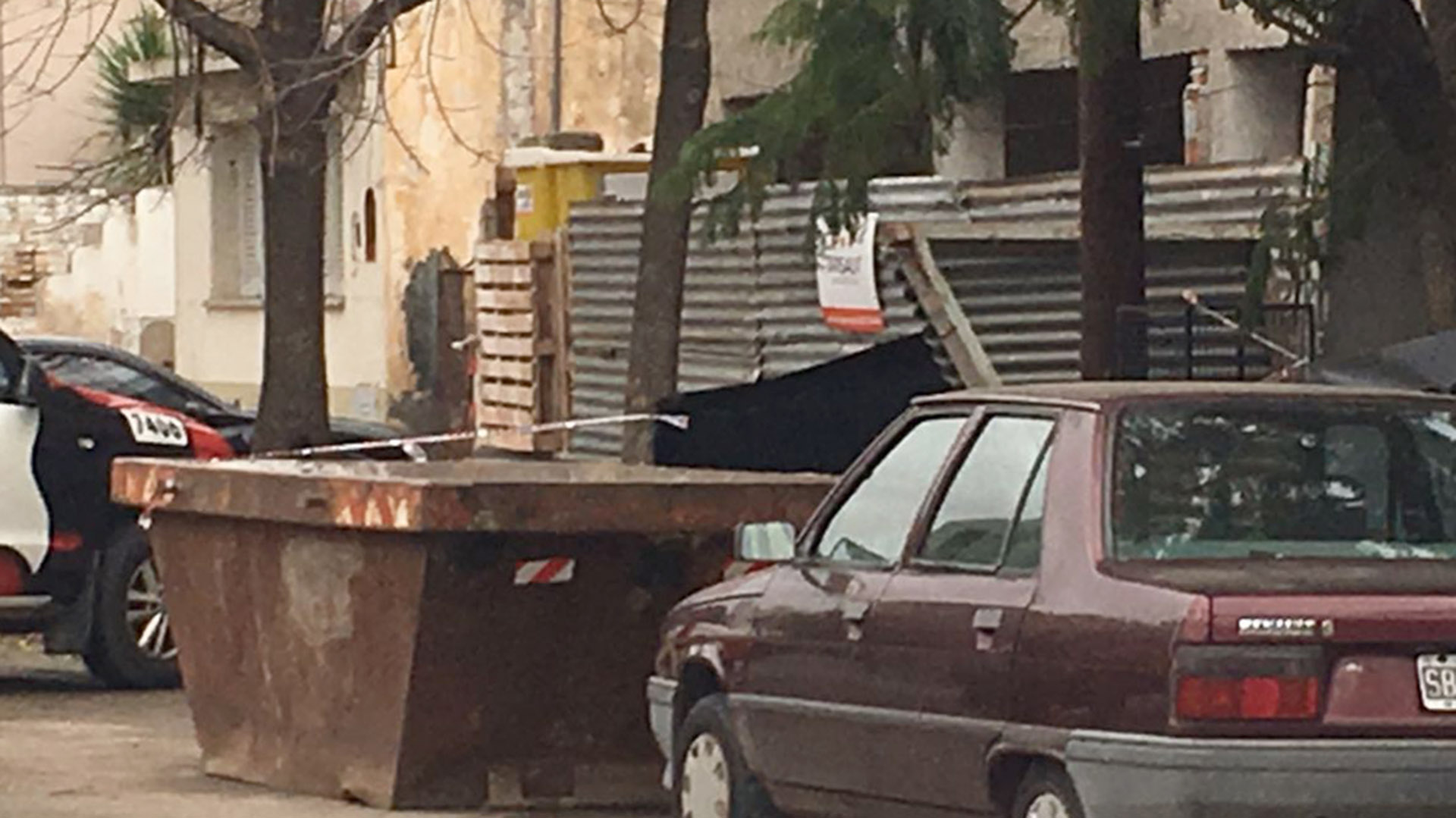 El container donde encontraron los restos de la mujer (Cadena 3)