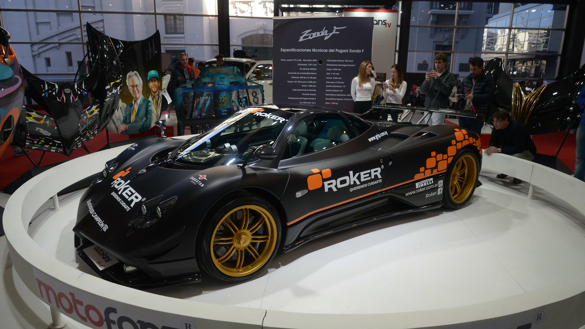 El Pagani Zonda F de Jorge Gómez es otro de los deportivos más buscados de la exposición de autos
