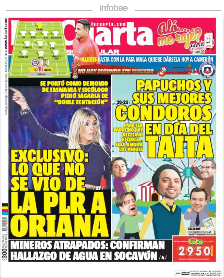 La Cuarta, Chile, domingo 18 de junio de 2017 | ADN Mercedes La Cuarta, Chile, domingo 18 de junio de 2017 | ADN Mercedes