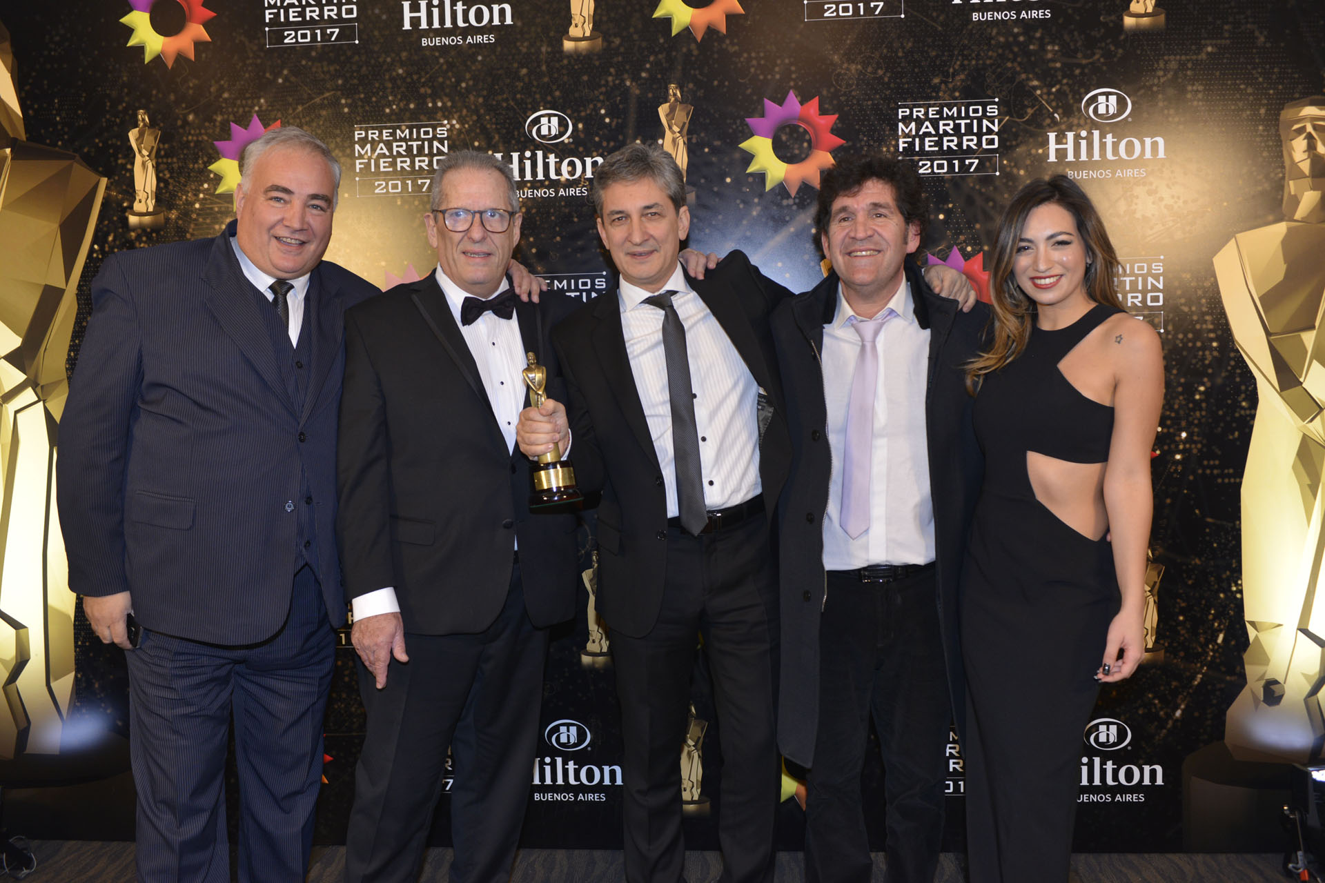 Fabián Gadea, Alberto Brufman, Sergio Federovisky, Sergio Saba y Camila Hadad del programa “Ambiente y Medio” (TV Pública), que ganó el Martín Fierro al mejor programa Cultural/Educativo