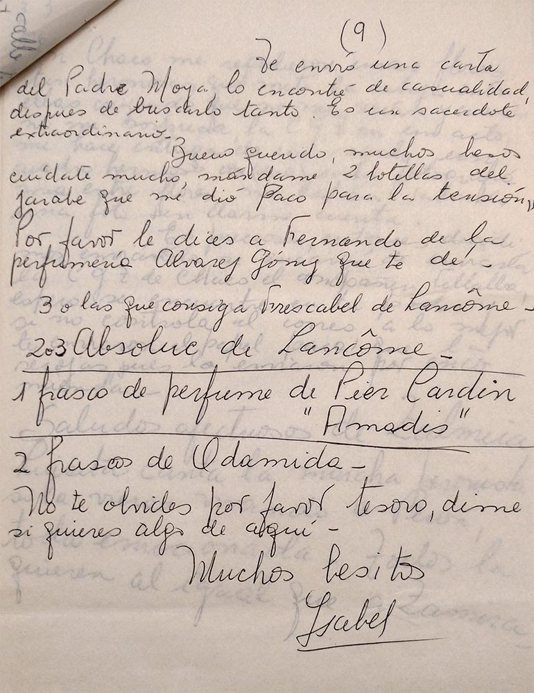 Los encargos de Isabel a Perón