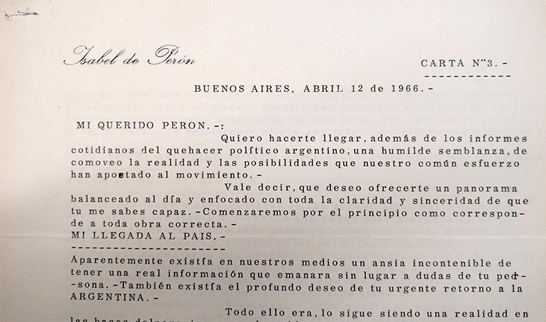 Una carta en la que Isabel recapitula su accionar en el país desde su llegada