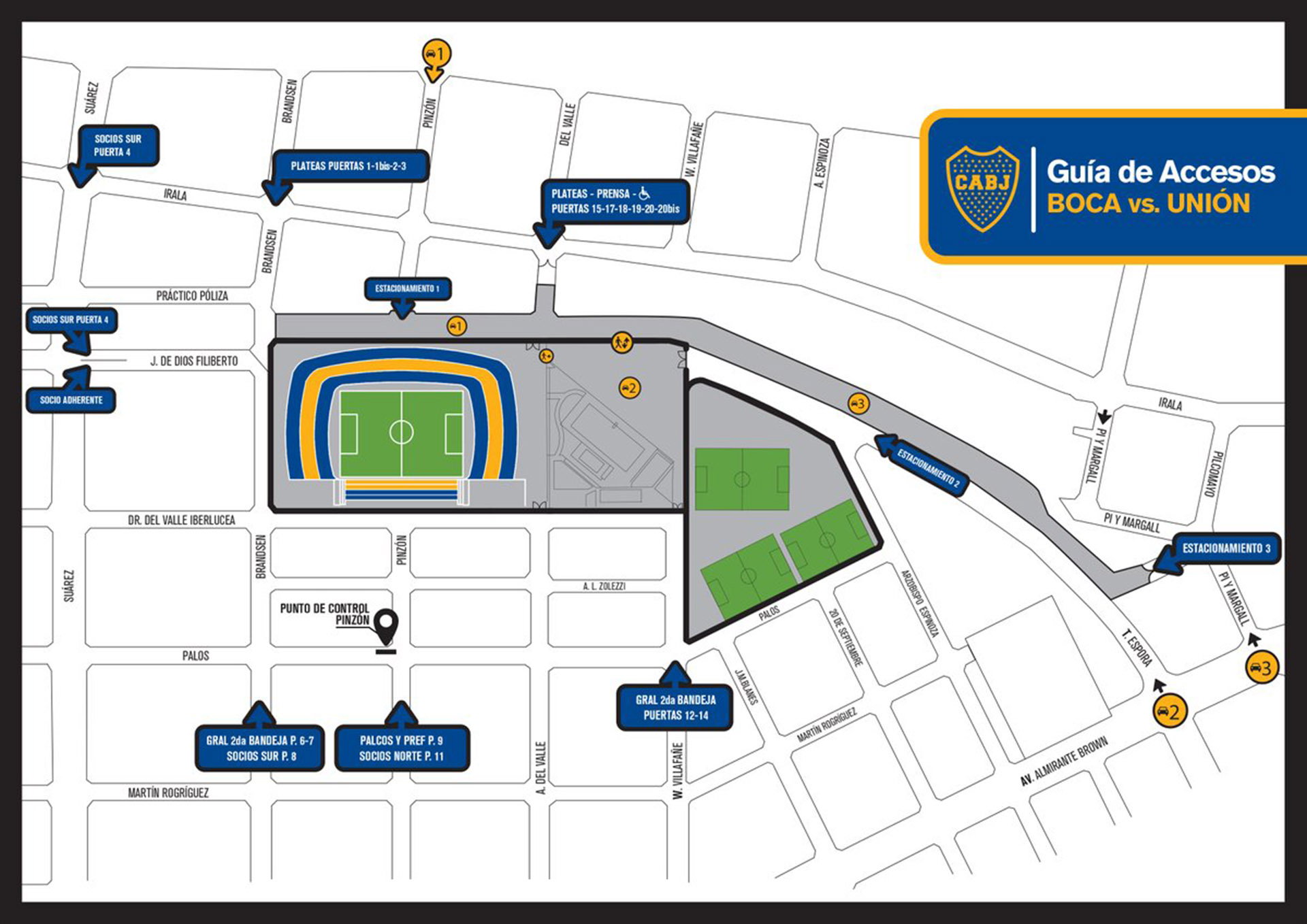 Los accesos al partido ante Unión (@BocaJrsOficial)