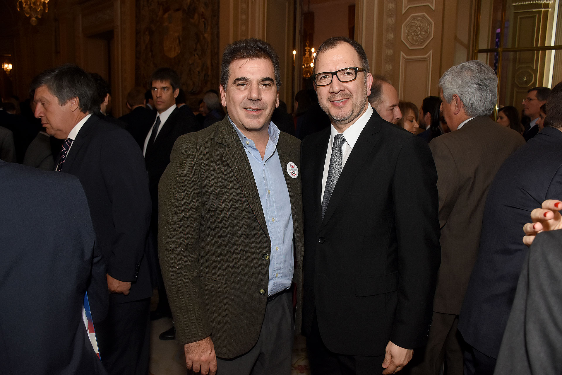 El ministro de Seguridad bonaerense, Cristian Ritondo, junto al Secretario General de la Provincia de Buenos Aires, Fabián Perechodnik