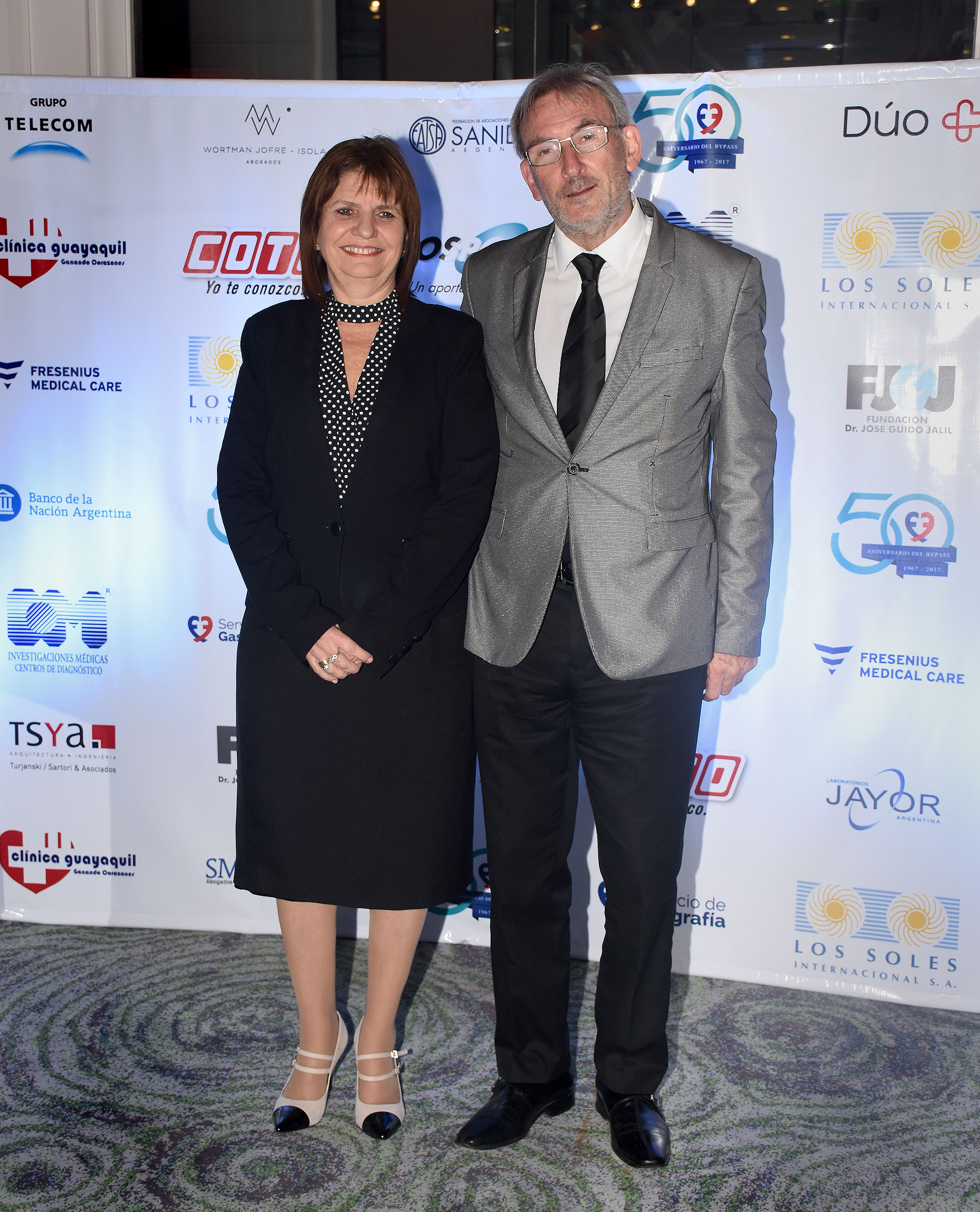 La ministra de Seguridad, Patricia Bullrich, y su marido Guillermo Yanco